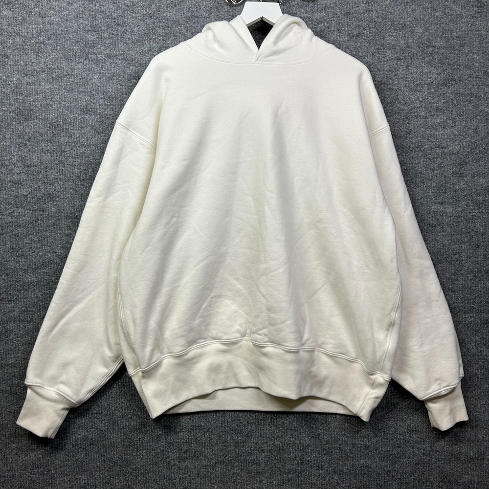 Vintage Gap Long Sleeve Hoodie Men's Cream Oversized Pullover USA Made - Large